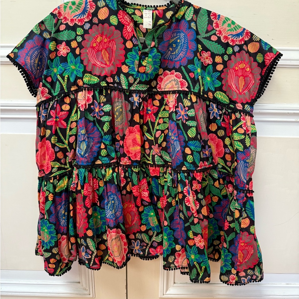 Tia CIBANI girls sz 3/4 Floral Multicolor Boho dress